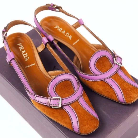 Prada 2005 spring suede sling back heels - Picture 4 of 6